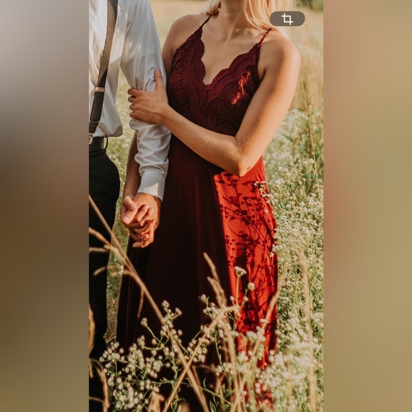 Lulus Dresses & Skirts - Lulu's Burgundy Lace Maxi Dress
